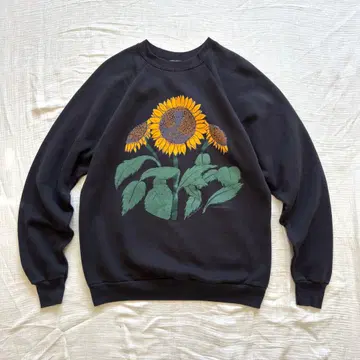 90s tultex 해바라기 프린트 스웻 usa 제조