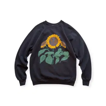 90s tultex 해바라기 프린트 스웻 usa 제조