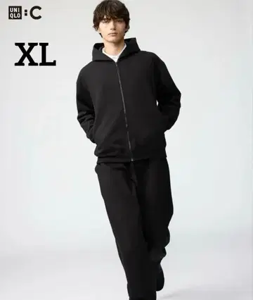 UNIQLO:C 유니클로 씨 맨투맨 와이드 팬츠 블랙 XL 사이즈