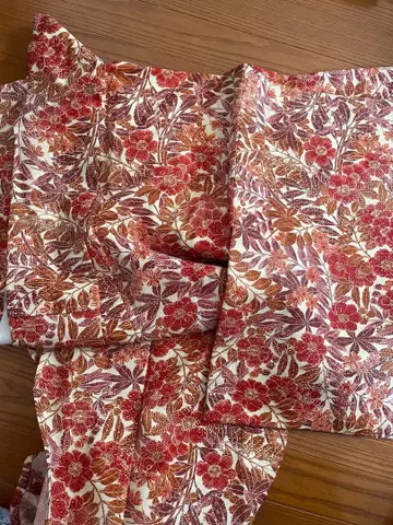꽃무늬 코몬 기모노 빨간색 계열