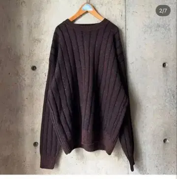 나카메구로 구제 의류샵 아쉬 h 구매 니트 스웨터 다크 브라운 리브 긴팔