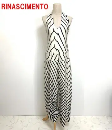 A6771 리나시멘토 올인원 스트라이프 슬리브리스 블랙 화이트 S