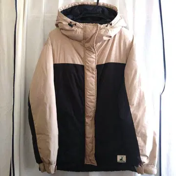 CAPTAINSTAG 후드 부착 베이지 블랙 다운 자켓 여성용