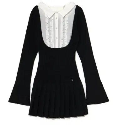 andmary Lotta frill mini dress black
