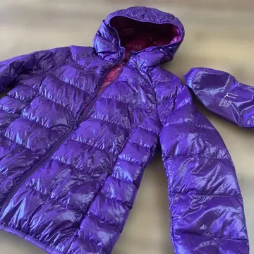 유니클로 울트라 라이트 다운 자켓 후드티 후드 퍼플 XL