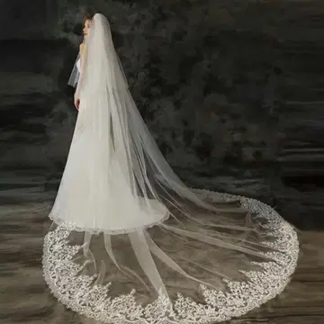웨딩 베일 롱 2층 빗 포함
