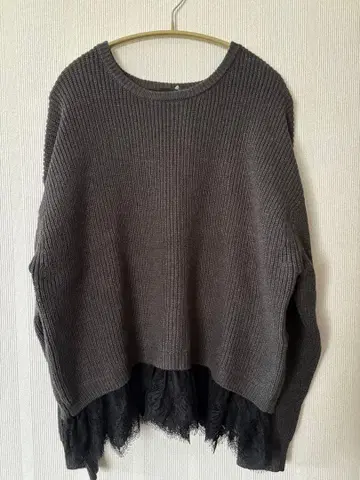 Spick and Span 레이스 도킹 립 니트 풀오버