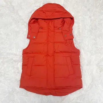 띠어리 다운 베스트 후드 탈부착 가능 오렌지 2 여성용