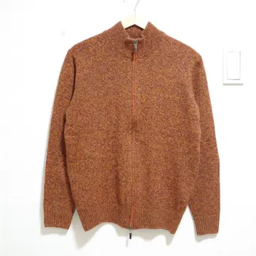 이탈리아제 PRANDI 집업 하이넥 니트 스웨터 오렌지