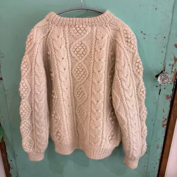 CRESENT MAX 아란 케이블 니트 폼폼 니트 피셔맨