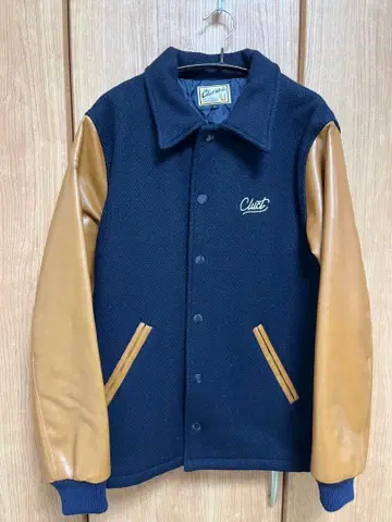 CLUCT 바시티 자켓 네이비/브라운