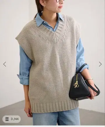 FRANeWORK 베이지 벌키 얀 니트 베스트 미사용 새상품