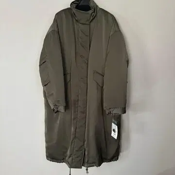 올리브색 롱 코트 충전솜 나일론제