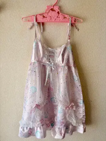 나일 퍼치 커튼 튤 원피스