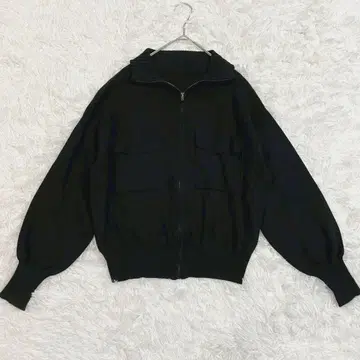 니트 자켓 풀 집업 블랙 겉옷 하이넥 스탠드 카라