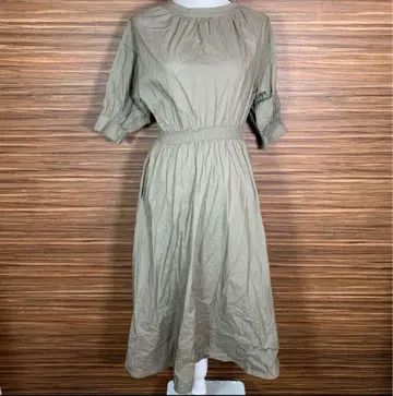 내추럴 꾸뛰르 원피스 프리 사이즈 그린 반팔 무지