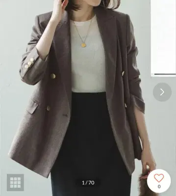 NOBLE 브라운 울 플라넬 자켓 38