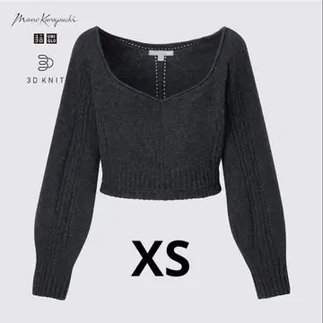 UNIQLO 3D 볼륨 슬리브 스웨터 (긴팔) 다크 그레이