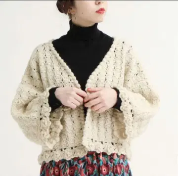 Dot & Stripes CHILD WOMAN 크로셰 숏 가디건