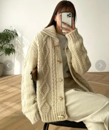 새상품급 캐널진 아란 니트 가디건 프리 사이즈