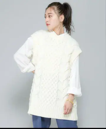 CIAOPANIC 아란 편직 빅 실루엣 베스트