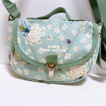 BABY PINK HOUSE 꽃무늬 숄더백 14 x 20cm