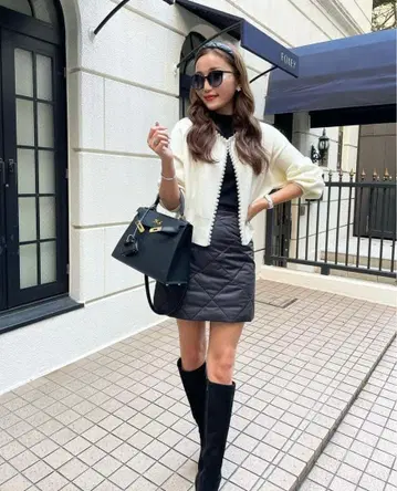 sheller 셰리에 퀼팅 미니 스커트