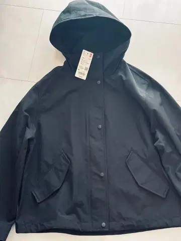 택 포함 새상품 유니클로 코튼 블렌드 후드티 M 블랙