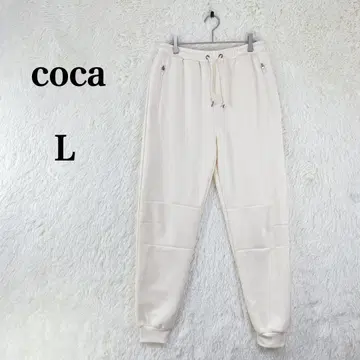 [ 코카 ] 스웨트 팬츠 루즈핏 포켓 지퍼 L 크림 계열