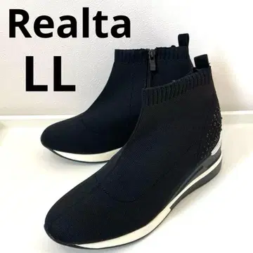 미사용 블랙 LL 스니커즈 부츠 삭스 부츠 니트 통굽 비쥬