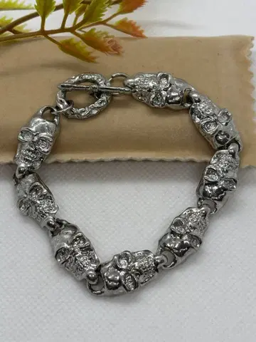 스컬 디자인 실버 팔찌 (1089)