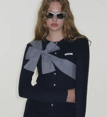 CRANK 리본 타이 니트 가디건