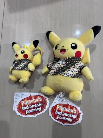 피카츄 봉제 인형 바틱 버전 인도네시아 한정 세트