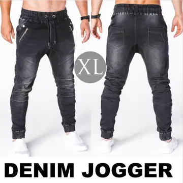조거 팬츠 남성용 데님 팬츠 스키니 데님 스웨트 팬츠