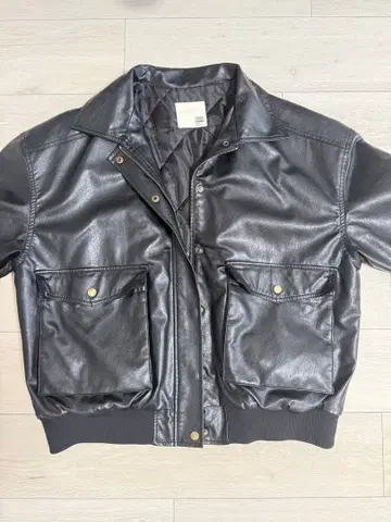 [ JaVa 자바 콜라보 ] 인조 가죽 빈티지 오버 사이즈 블루종