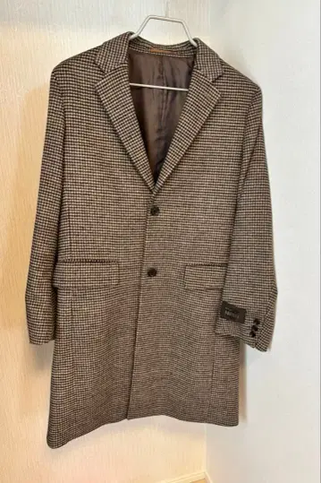 어반 리서치 체크 무늬 체스터 코트 브라운 계열 사이즈 M