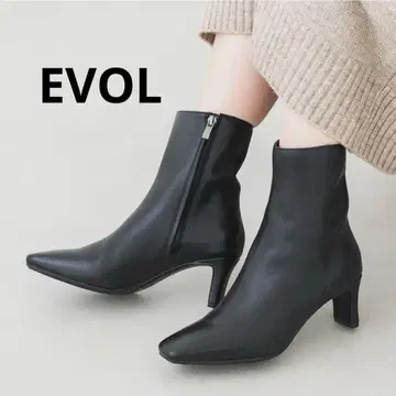 EVOL 천연 가죽 6cm 스퀘어 숏부츠
