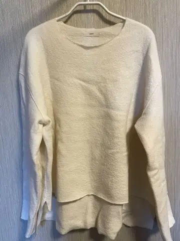 yori 압축 프론트 숏 풀오버 니트 화이트