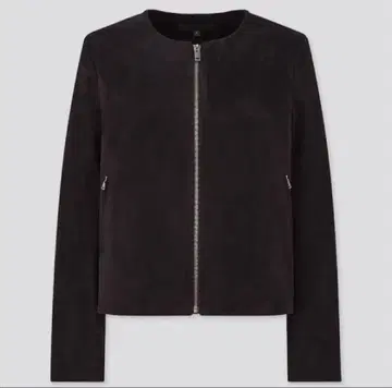 [ 미사용 새상품 ] 스웨이드 터치 노카라 자켓 UNIQLO 블랙 M