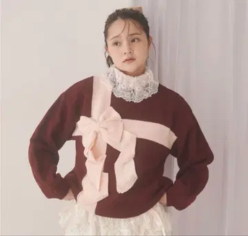 merry jenny 선물 리본 니트 (보르도)