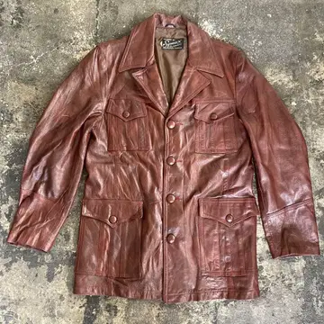 Symax Garment Co. 브라운 가죽 자켓