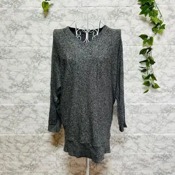 [ e23 ] [ 잉그 ] 그레이 V넥 긴팔 롱T [ M ] 롱 기장