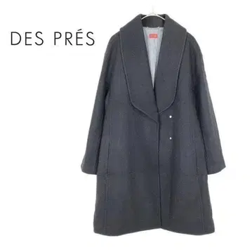 데프레 DES PRES 코트 빅 칼라 차콜 그레이 A라인