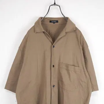 G541*PLST 플라스테 코튼 반팔 셔츠 베이지 브라운 M