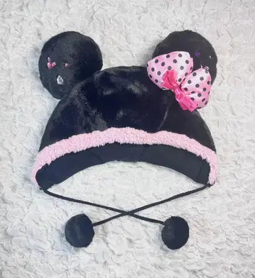 디즈니 미니 팬캡 블랙 핑크 블랙