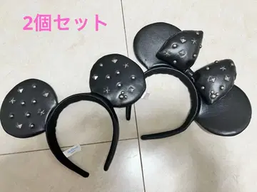 Disney 미키 미니 가죽 느낌 머리띠 세트