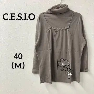 C.E.S.I.O 세시오 플라워 모티브 시어 긴팔 티셔츠 40 사이즈