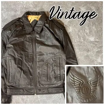 구하기 어려움 빈티지 A-2 라이더 가죽 자켓 소가죽