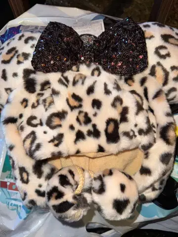 레오파드 팬캡 브라운