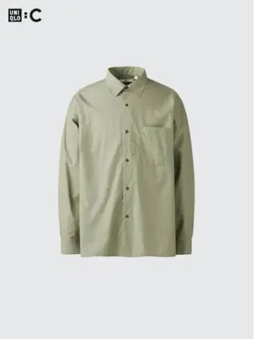 새상품급 UNIQLO:C 브로드 오버 사이즈 셔츠 L 올리브 유니클로 C